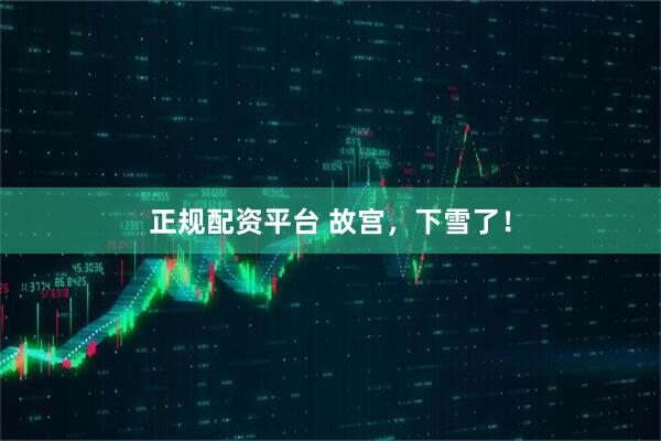 正规配资平台 故宫，下雪了！